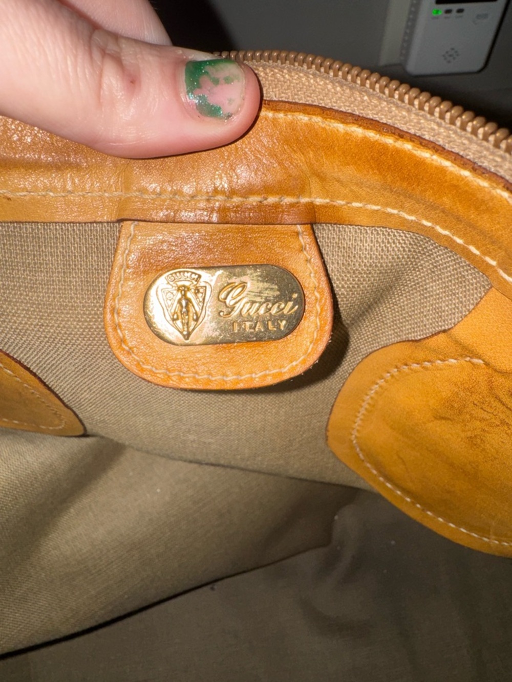 VTG Gucci Brown Monogram Travel Tote with Tan Leather Trim - Picture 13 of 16